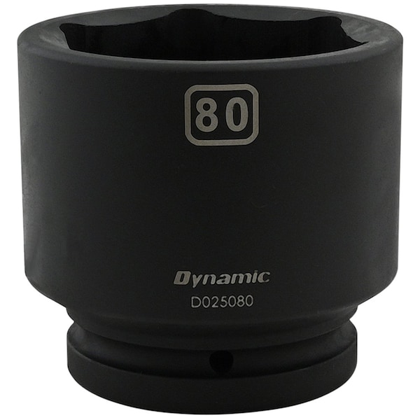 1" Drive Standard Socket, Black Phosphate, Tools 80MM X 1" Drive, 6 Point Standard Length